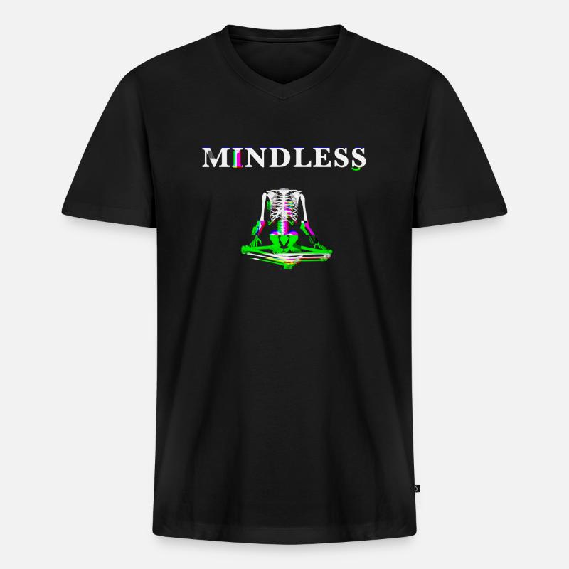 MINDLESS - Männer Premium Bio T-Shirt mit V-Ausschnitt - Schwarz