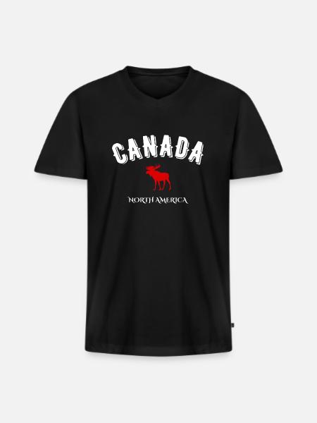 Canada north america - Men's Premium Organic T-shirt with V-neck - black