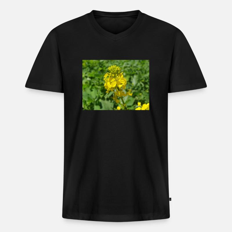Schwarzer Senf - Männer Premium Bio T-Shirt mit V-Ausschnitt - Schwarz
