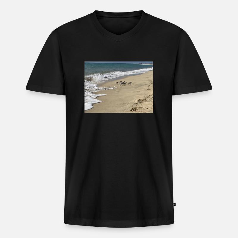Run Bird run - Männer Premium Bio T-Shirt mit V-Ausschnitt - Schwarz