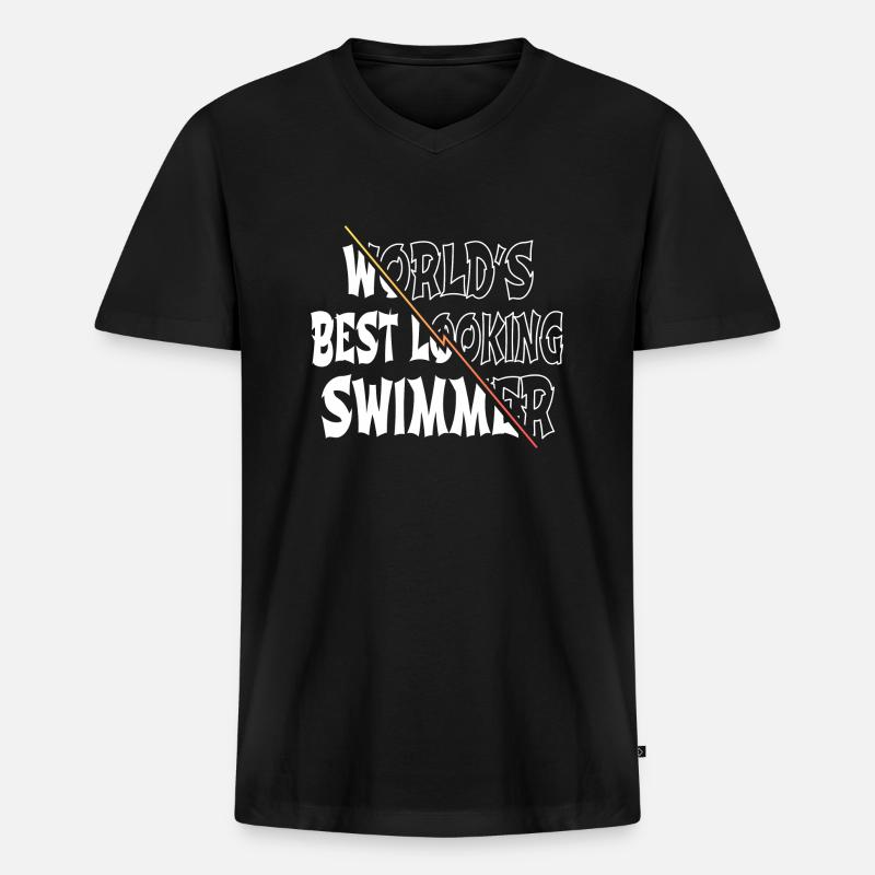 swimming instructor swimming trunks - Männer Premium Bio T-Shirt mit V-Ausschnitt - Schwarz