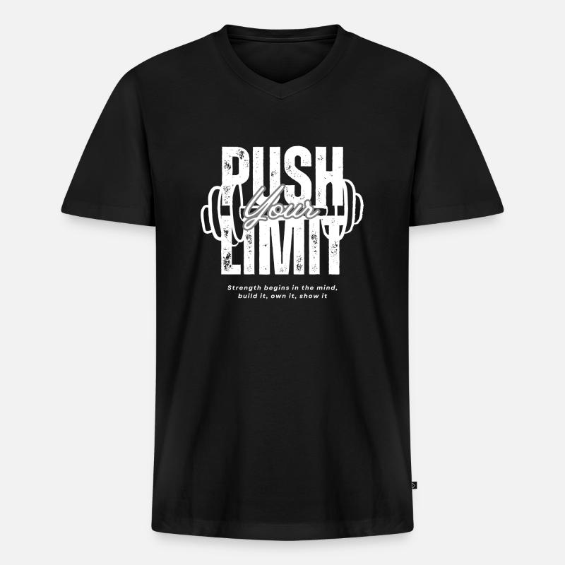 Push your limit - Männer Premium Bio T-Shirt mit V-Ausschnitt - Schwarz