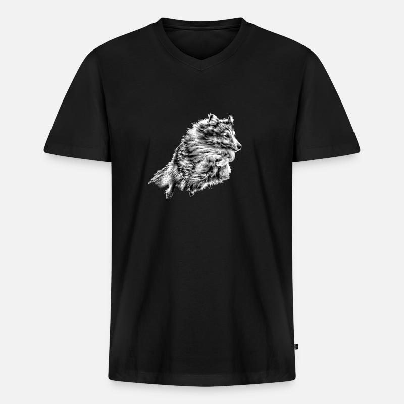 Agility Jumper - Männer Premium Bio T-Shirt mit V-Ausschnitt - Schwarz