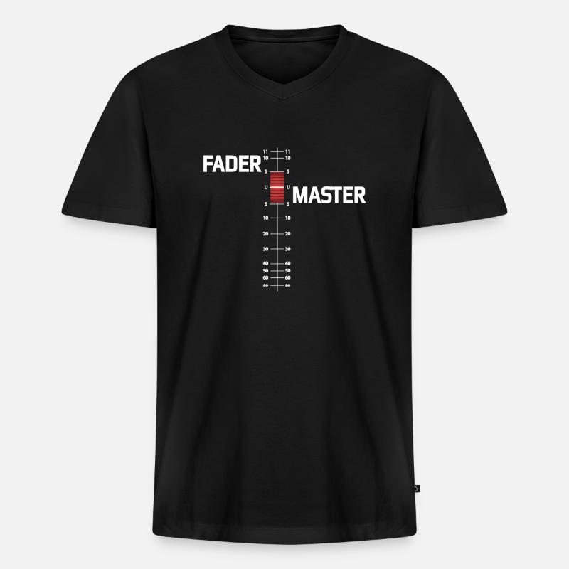 FADER MASTER - Männer Premium Bio T-Shirt mit V-Ausschnitt - Schwarz
