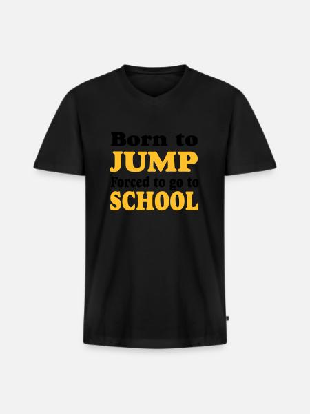 Weitsprung - Hochsprung - Männer Premium Bio T-Shirt mit V-Ausschnitt - Schwarz