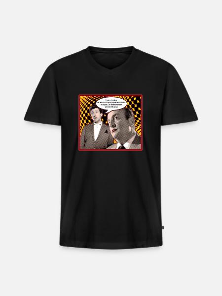 écoute on t'connaît pas - T-shirt encolure en V Premium bio Homme - noir