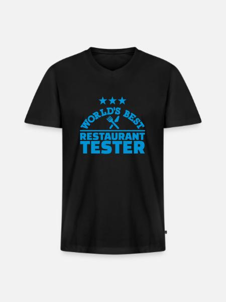 Restaurant tester - T-shirt encolure en V Premium bio Homme - noir
