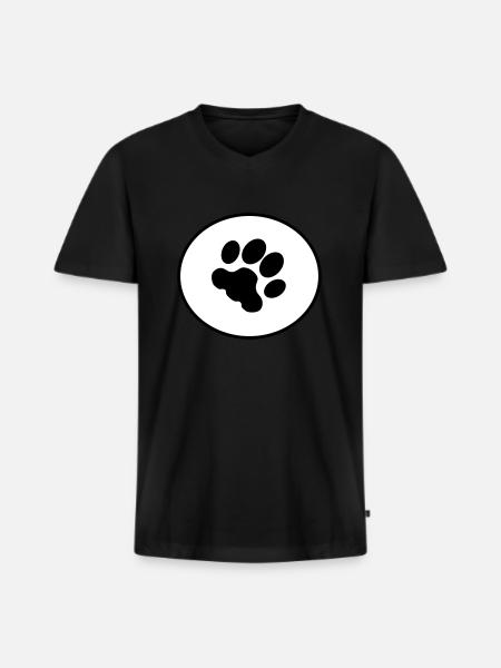 Paw Print - Men's Premium Organic T-shirt with V-neck - black