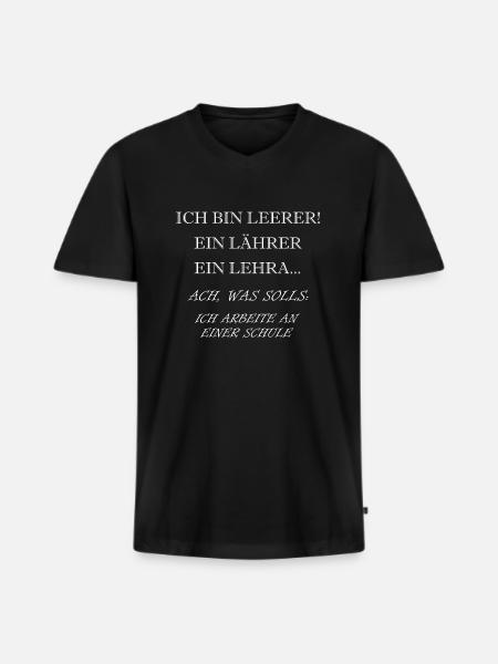 Ich bin Lehrer - Männer Premium Bio T-Shirt mit V-Ausschnitt - Schwarz