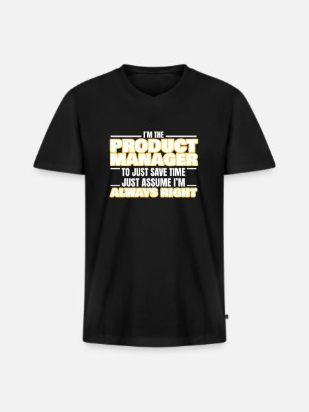 Awesome Product Manager - Men's Premium Organic T-shirt with V-neck - black