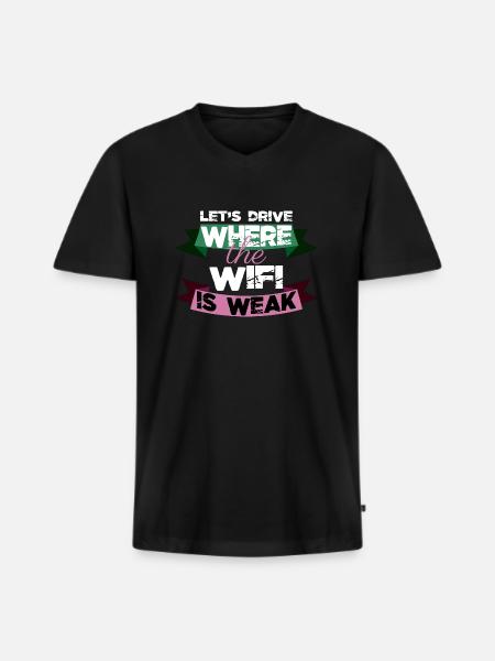 backpacking camper queen hippie hiking - Men's Premium Organic T-shirt with V-neck - black