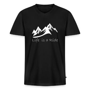 Snowboard Snowboarder - Männer Premium Bio T-Shirt mit V-Ausschnitt - Schwarz - Vorne - Nico (187cm)