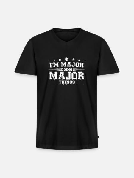 Major - Men's Premium Organic T-shirt with V-neck - black