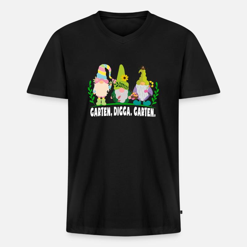 Garten, Digga. Garten. Gärtner Shirt - Männer Premium Bio T-Shirt mit V-Ausschnitt - Schwarz