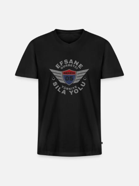 Amasya - Men's Premium Organic T-shirt with V-neck - black
