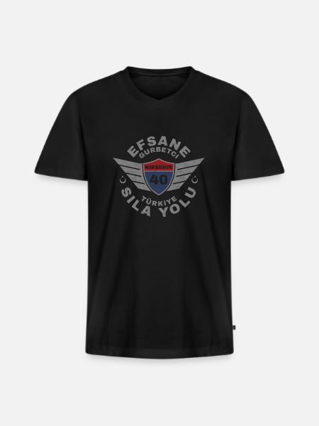 Kırşehir - Männer Premium Bio T-Shirt mit V-Ausschnitt - Schwarz
