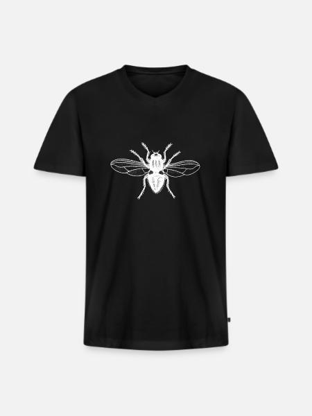 Mouche blanche - T-shirt encolure en V Premium bio Homme - noir