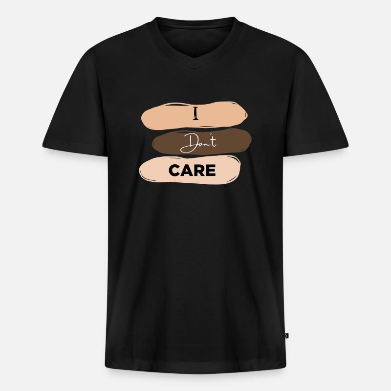 I don´t care - Männer Premium Bio T-Shirt mit V-Ausschnitt - Schwarz