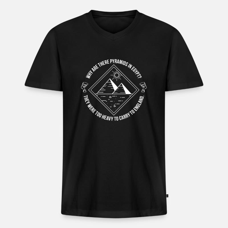 Pyramides pas en Angleterre - T-shirt encolure en V Premium bio Homme - noir