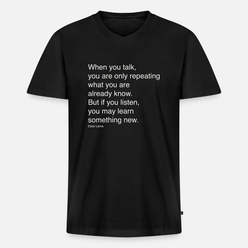 Wenn du sprichst - Männer Premium Bio T-Shirt mit V-Ausschnitt - Schwarz