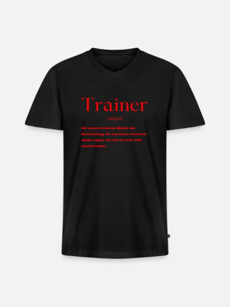 Trainer Definition - Männer Premium Bio T-Shirt mit V-Ausschnitt - Schwarz
