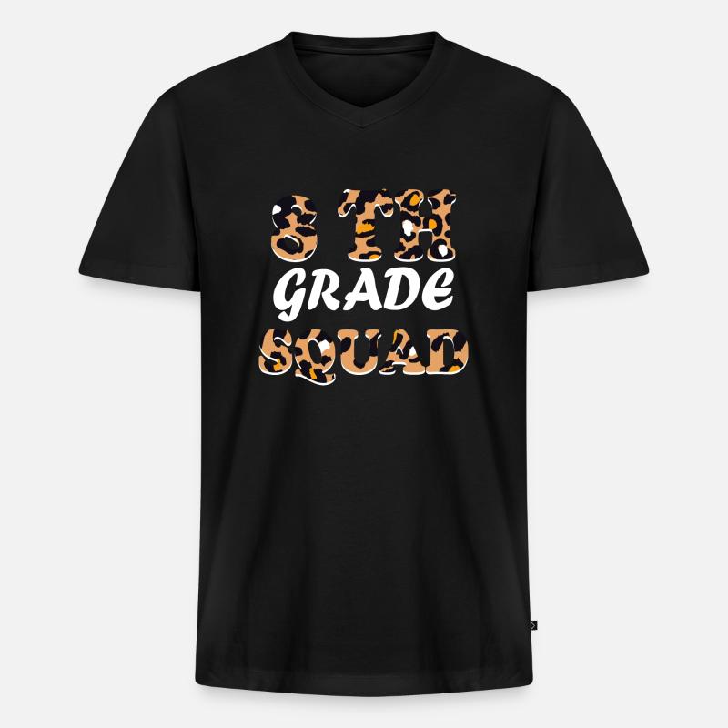 Leopard Lehrergeschenke der 8. Klasse - Männer Premium Bio T-Shirt mit V-Ausschnitt - Schwarz