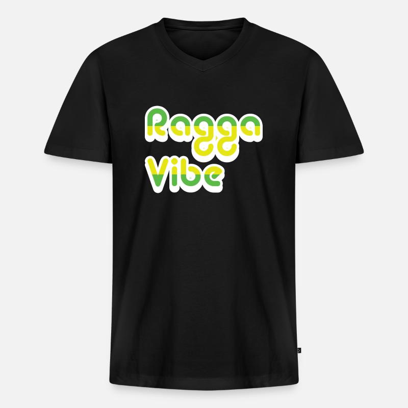 ragga vibe - Männer Premium Bio T-Shirt mit V-Ausschnitt - Schwarz