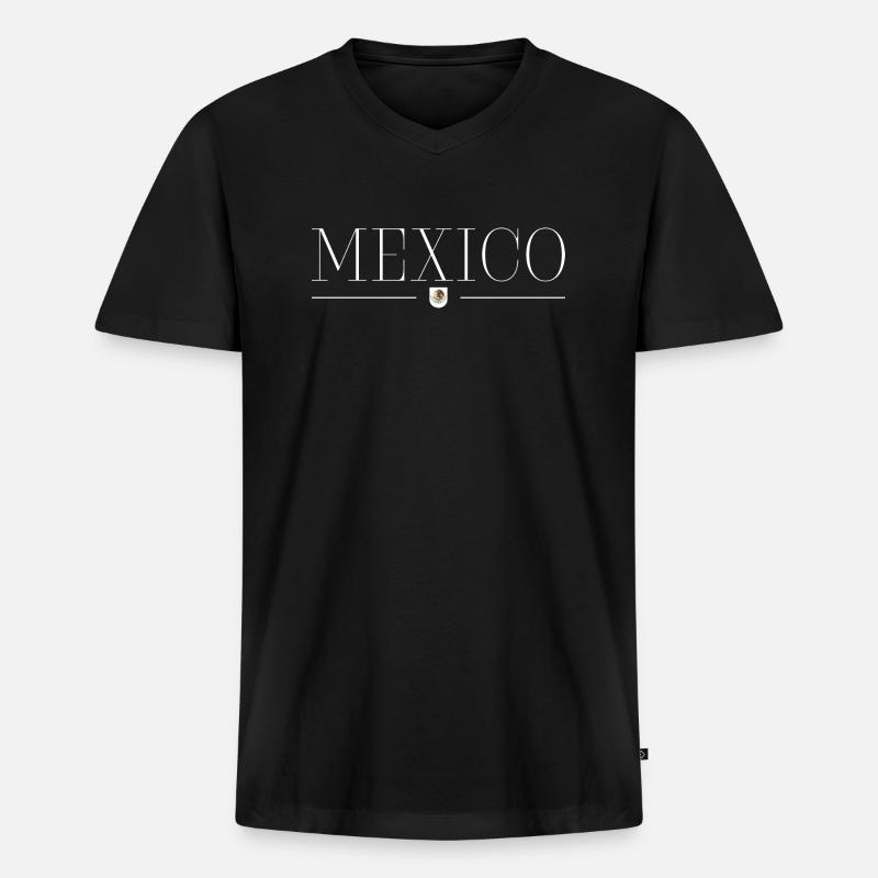 Ich liebe Mexico - Männer Premium Bio T-Shirt mit V-Ausschnitt - Schwarz