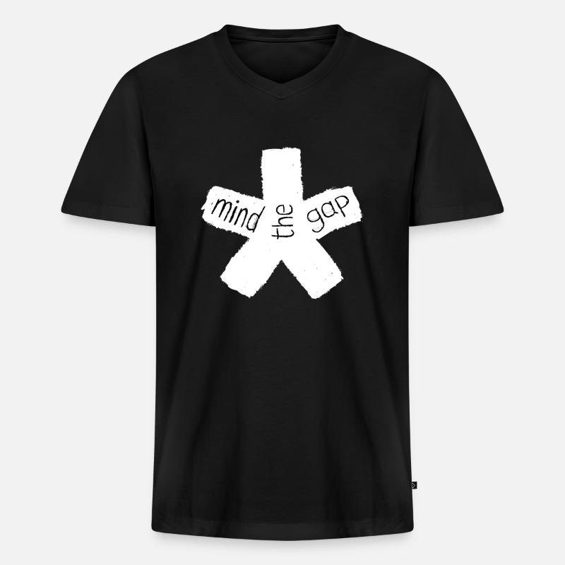 blockedTitle - Männer Premium Bio T-Shirt mit V-Ausschnitt - Schwarz