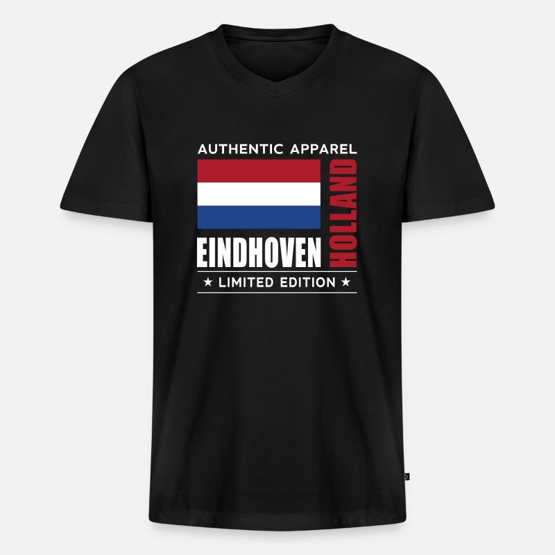 Eindhoven - Männer Premium Bio T-Shirt mit V-Ausschnitt - Schwarz