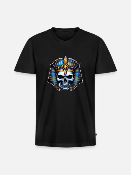 Pharaoh- Mummy - Egypt - Men's Premium Organic T-shirt with V-neck - black