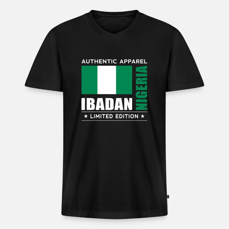 Ibadan - Männer Premium Bio T-Shirt mit V-Ausschnitt - Schwarz