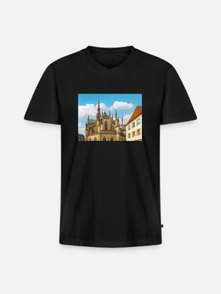 Marienkirche Osnabrück - Männer Premium Bio T-Shirt mit V-Ausschnitt - Schwarz