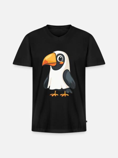 Toucan Bird Halloween Funny Ghost - Men's Premium Organic T-shirt with V-neck - black