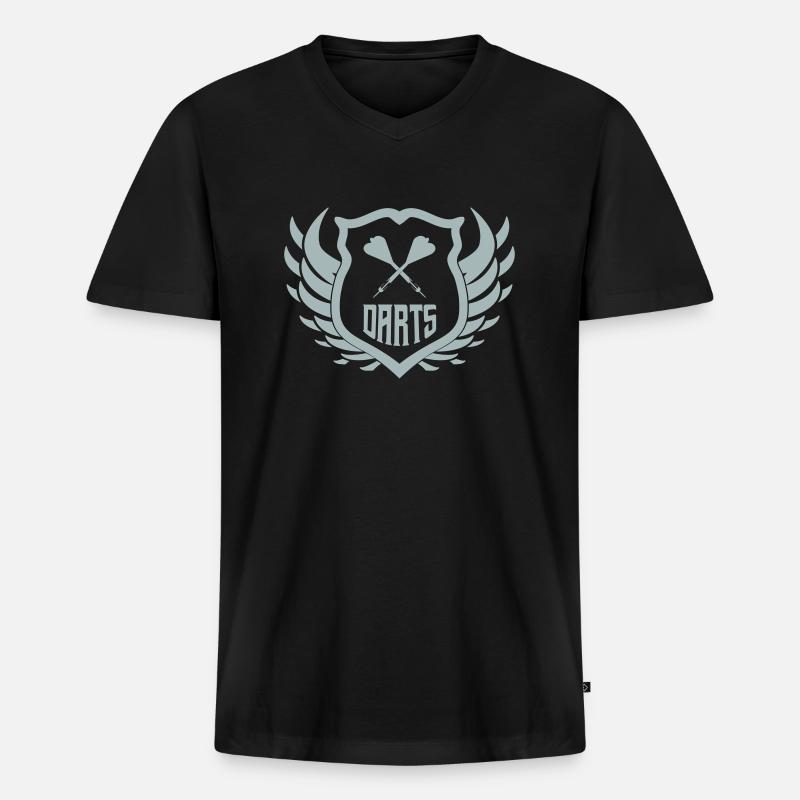 darts crest - Männer Premium Bio T-Shirt mit V-Ausschnitt - Schwarz