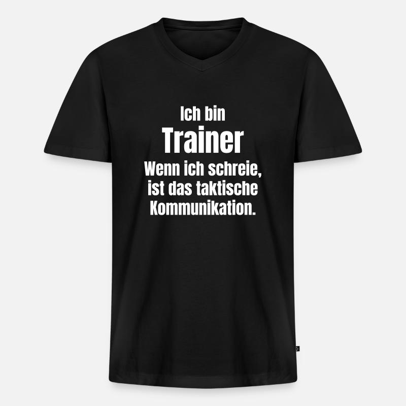 Trainer oder Übungsleiter - Männer Premium Bio T-Shirt mit V-Ausschnitt - Schwarz