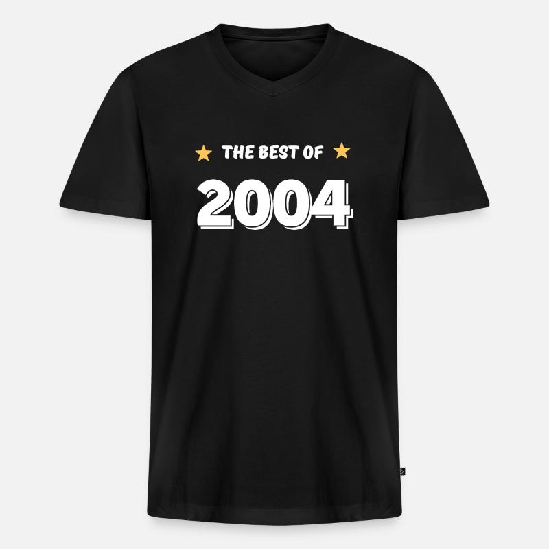Das Beste aus 2004 - Männer Premium Bio T-Shirt mit V-Ausschnitt - Schwarz