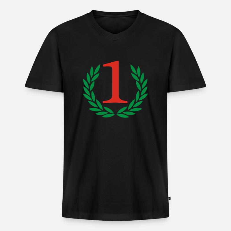 Sieger - Gewinner - Männer Premium Bio T-Shirt mit V-Ausschnitt - Schwarz