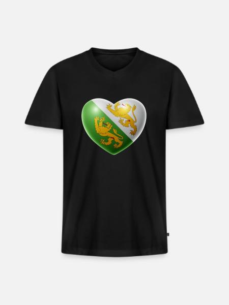 Heart (Thurgau) - Men's Premium Organic T-shirt with V-neck - black