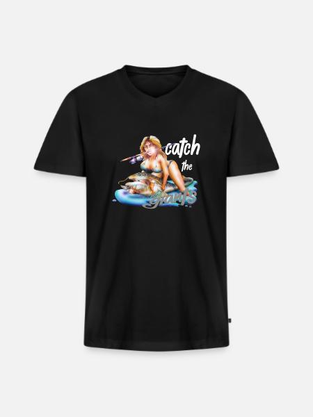 Catch the Giants - Männer Premium Bio T-Shirt mit V-Ausschnitt - Schwarz