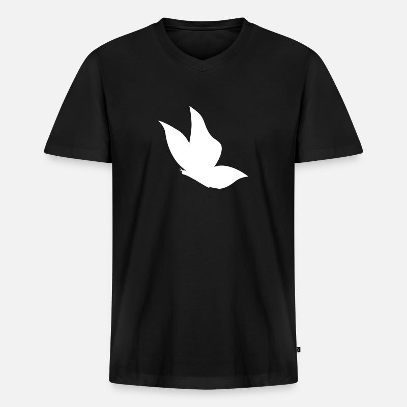 Schmetterling - Männer Premium Bio T-Shirt mit V-Ausschnitt - Schwarz
