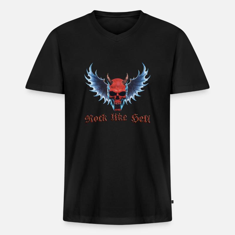 Wing Devil 2024 01 - Männer Premium Bio T-Shirt mit V-Ausschnitt - Schwarz