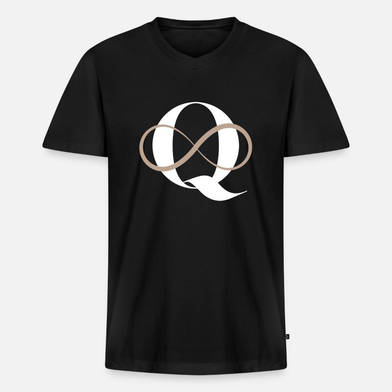 Unendlicher Buchstabe q - Männer Premium Bio T-Shirt mit V-Ausschnitt - Schwarz