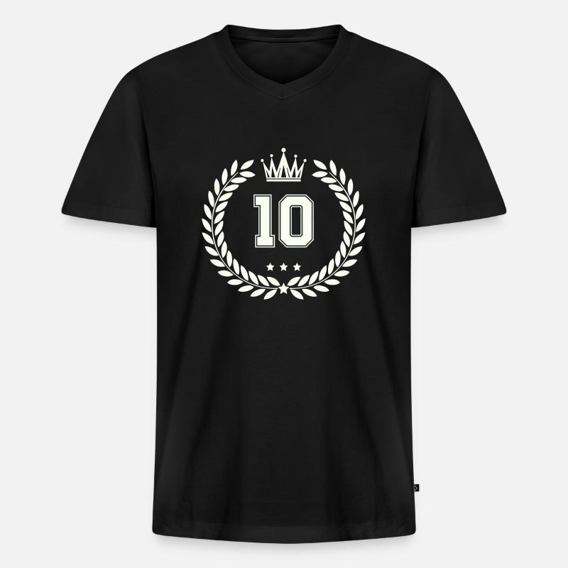 wappen 10 - Männer Premium Bio T-Shirt mit V-Ausschnitt - Schwarz