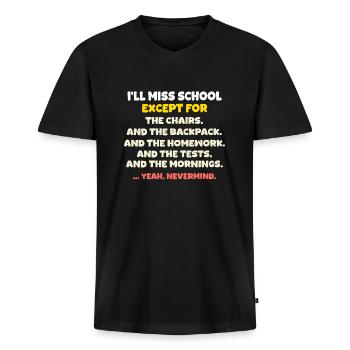Last Day of School School Out for Summer Break - Men's Premium Organic T-shirt with V-neck - black - Front - Nico (187cm)