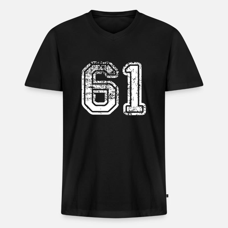 61 - Männer Premium Bio T-Shirt mit V-Ausschnitt - Schwarz