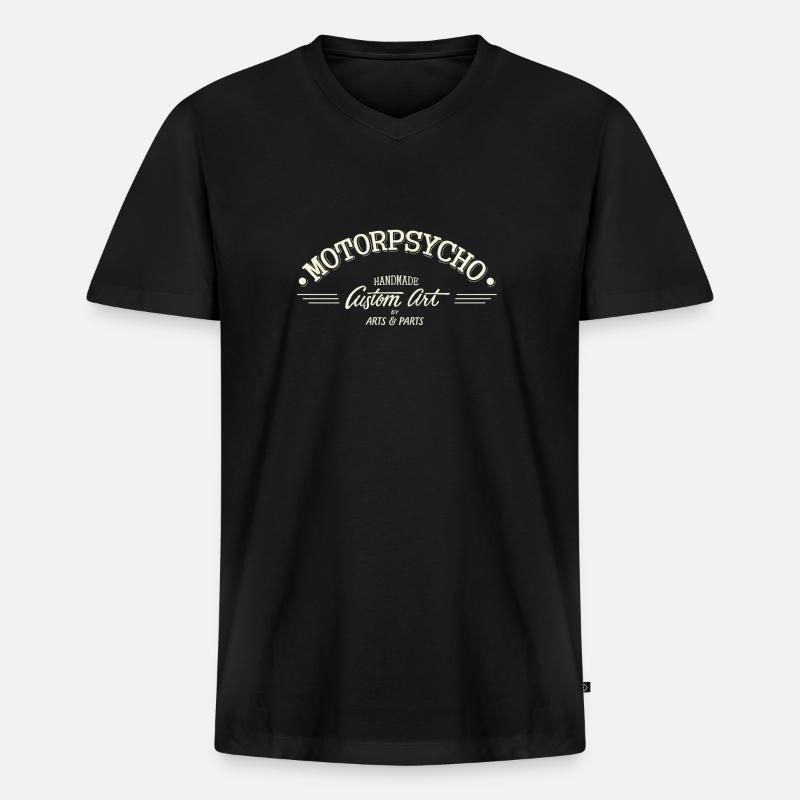 Motorpsycho1 - Männer Premium Bio T-Shirt mit V-Ausschnitt - Schwarz
