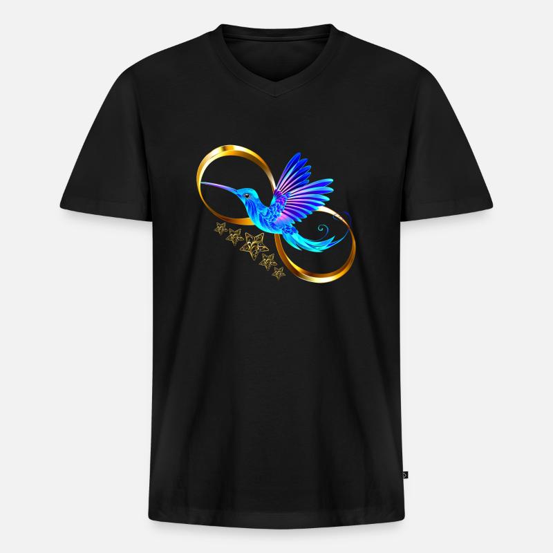 Eisvogel - Männer Premium Bio T-Shirt mit V-Ausschnitt - Schwarz