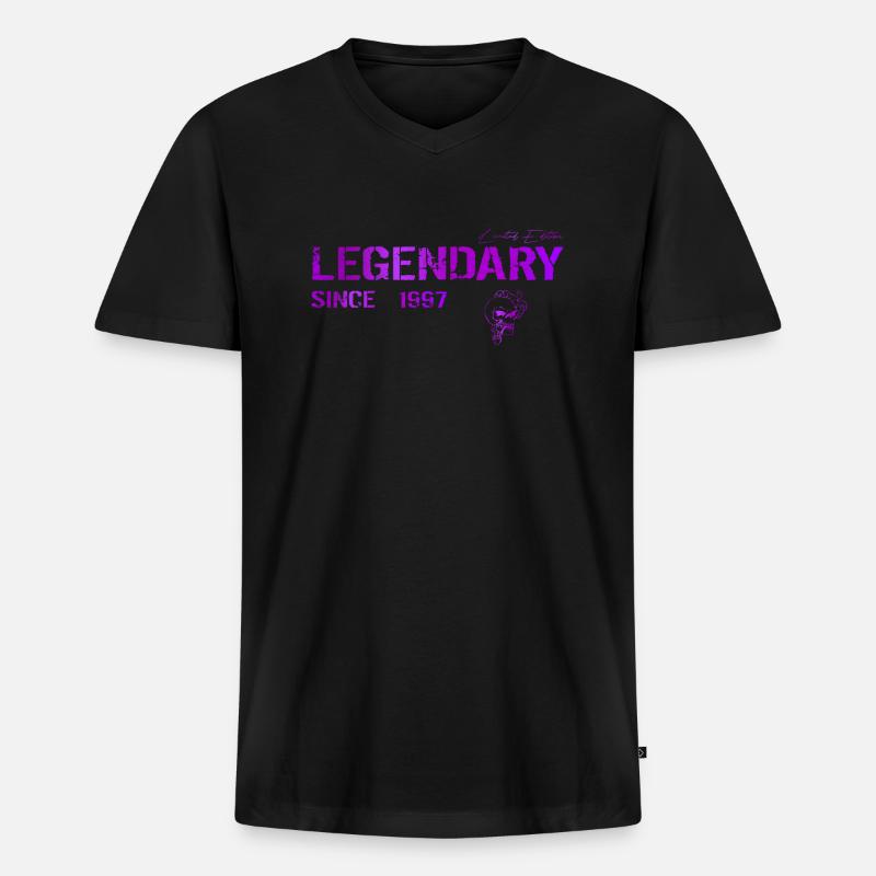 Legendary since 1997 Geschenk - Männer Premium Bio T-Shirt mit V-Ausschnitt - Schwarz