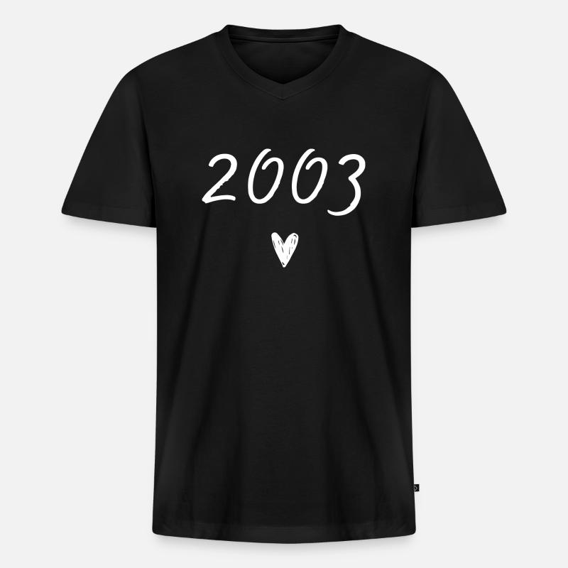 Herzjubiläum 2003 - Männer Premium Bio T-Shirt mit V-Ausschnitt - Schwarz